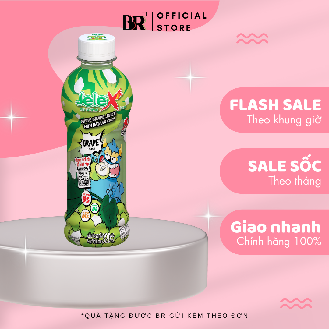 Nước Ép 20% Nước Ép Nho Trắng Jele X 320ml