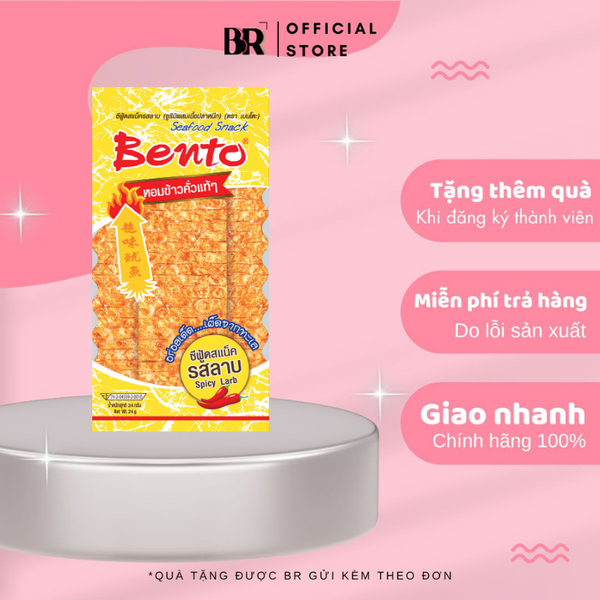 Snack Mực Tẩm Gia Vị Larb Cay Bento (Vàng) SKU: SNNPB006P004502934