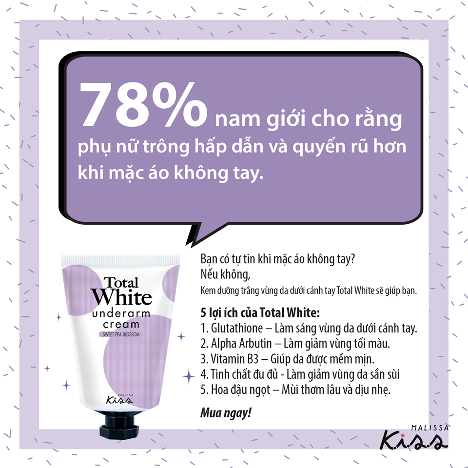 Kem Làm Trắng Vùng Da Dưới Cánh Tay Malissa Kiss 30g