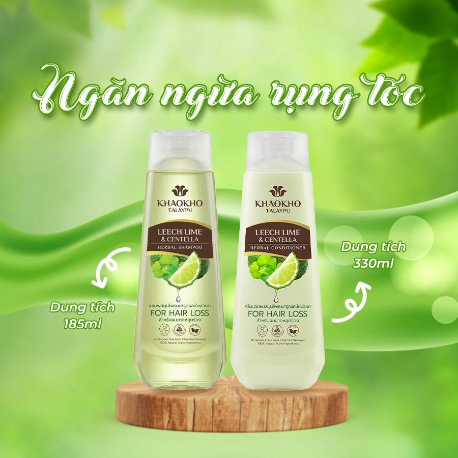 Dầu Gội Thảo Dược Chanh Thái Và Rau Má Khaokho Talaypu 185ml