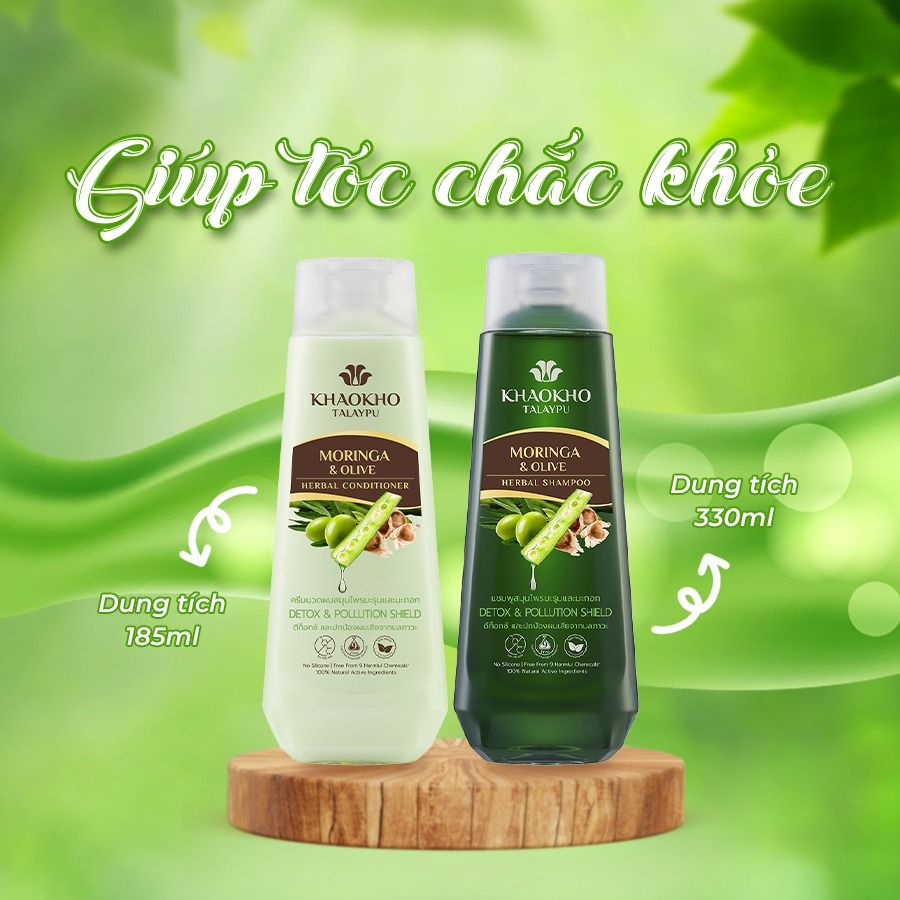 Dầu Gội Thảo Dược Chùm Ngây Và Ô-liu Khaokho Talaypu 330ml