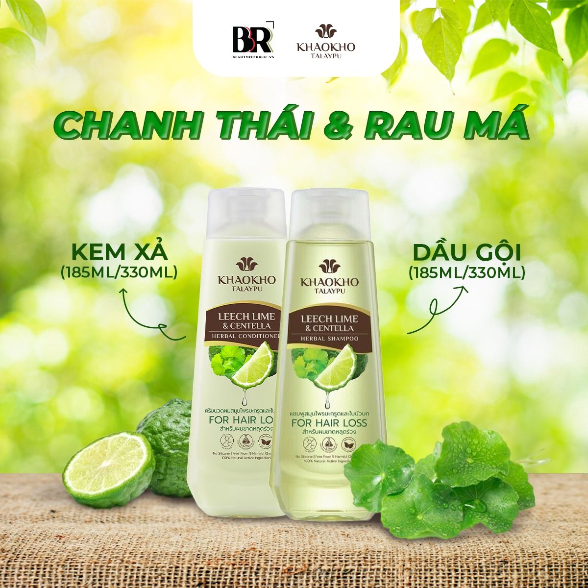 Dầu Xả Thảo Dược Chanh Thái Và Rau Má Khaokho Talaypu 330ml