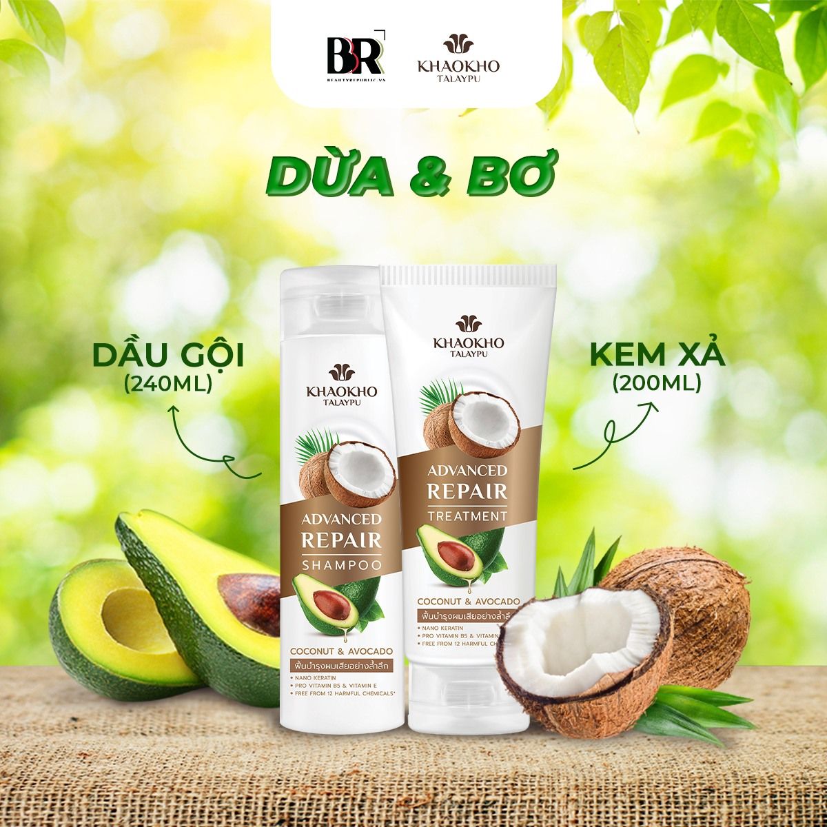 Dầu Gội Dừa Và Bơ Khaokho Talaypu 240ml