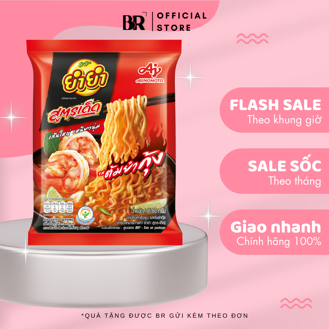 Mì Gói Ăn Liền Vị Tom Yum Kung YumYum Sood-ded 80g