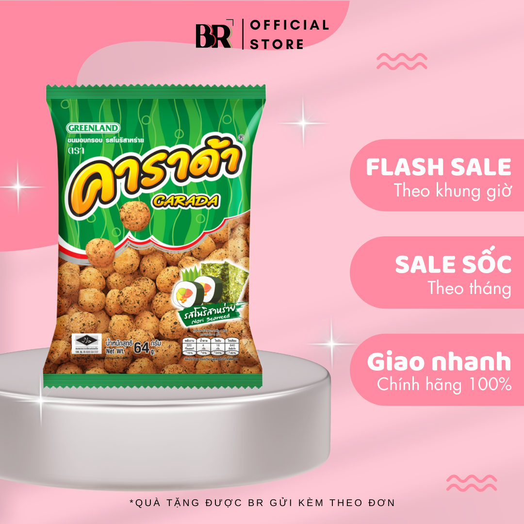 Bánh Snack Gạo Vị Rong Biển Carada 68g