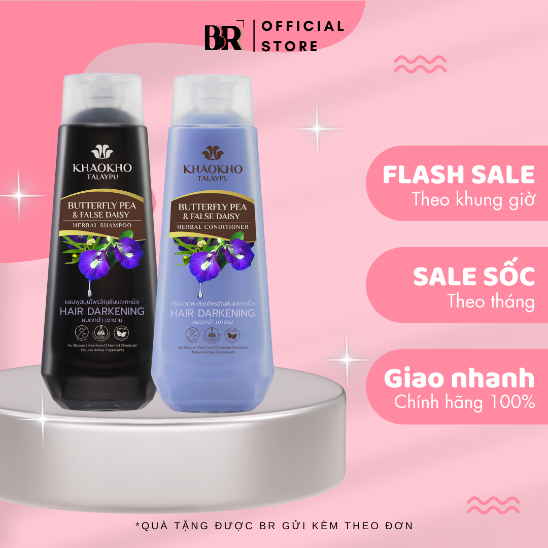 Dầu Xả Thảo Dược Hoa Đậu Biếc Và Hàn Liên Thảo Khaokho Talaypu 185ml