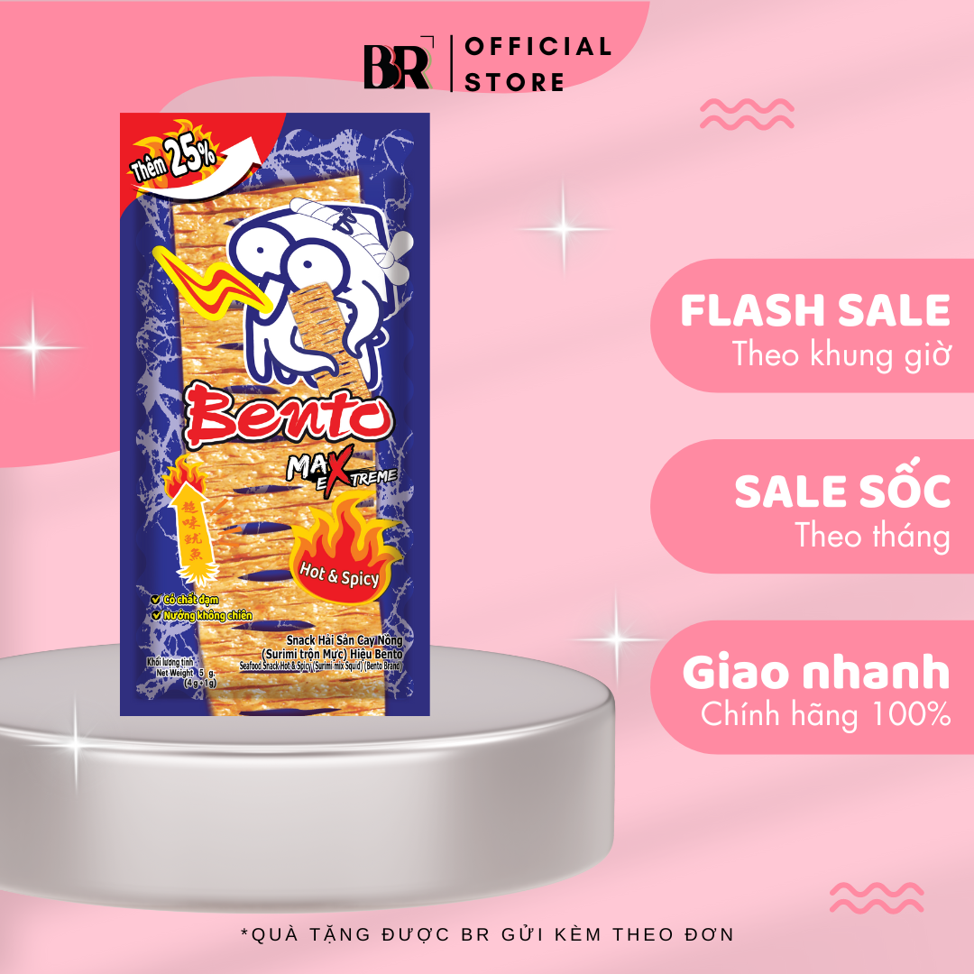 Snack Mực Tẩm Gia Vị Cay Bento (Xanh)