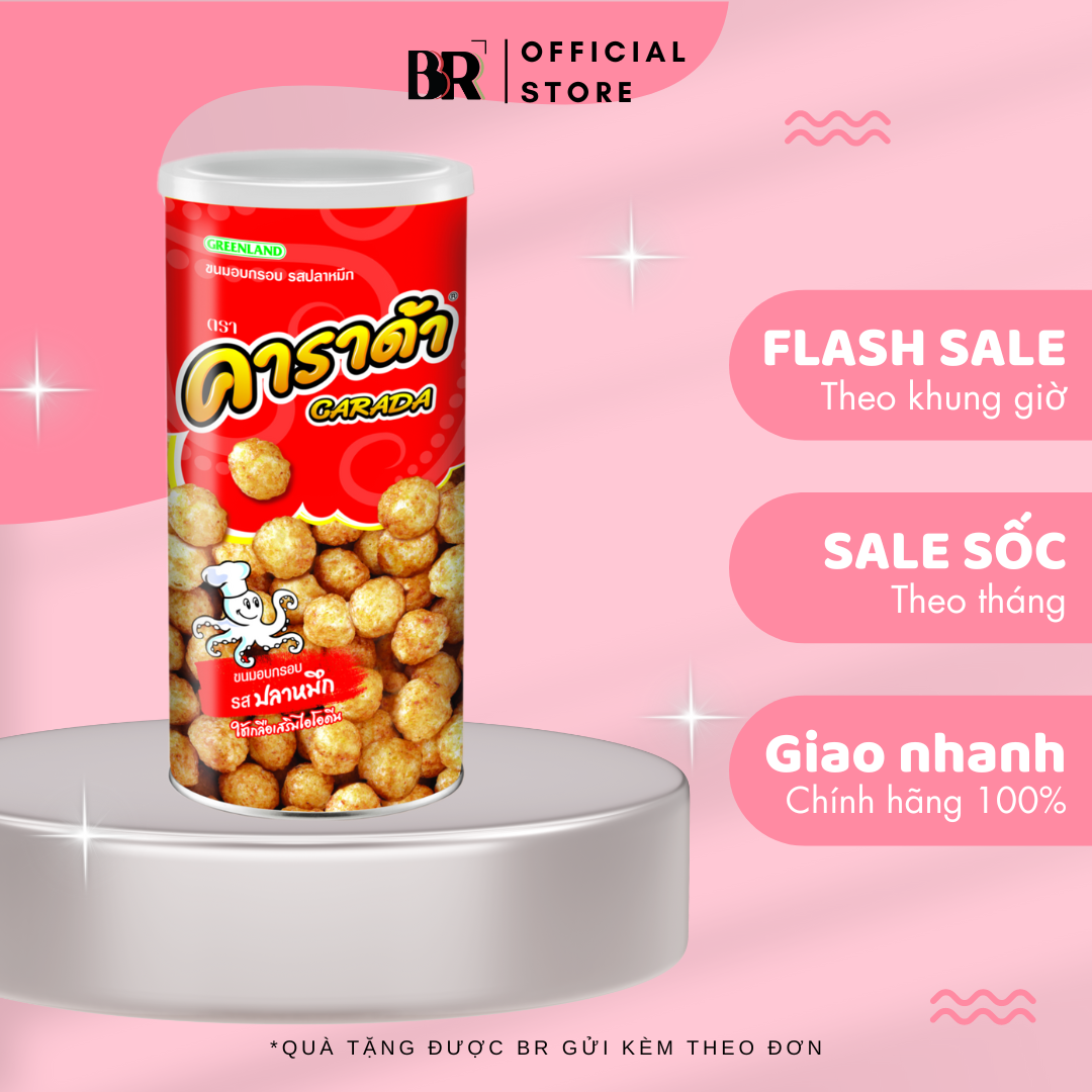 Bánh Snack Gạo Vị Mực Carada 90g (Can)