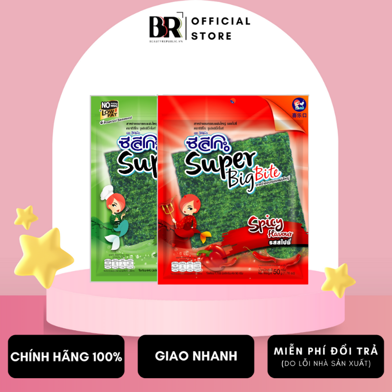 Rong Biển Giòn Lớn Seleco Super Big Bite 50g (GÓI 12 MIẾNG)
