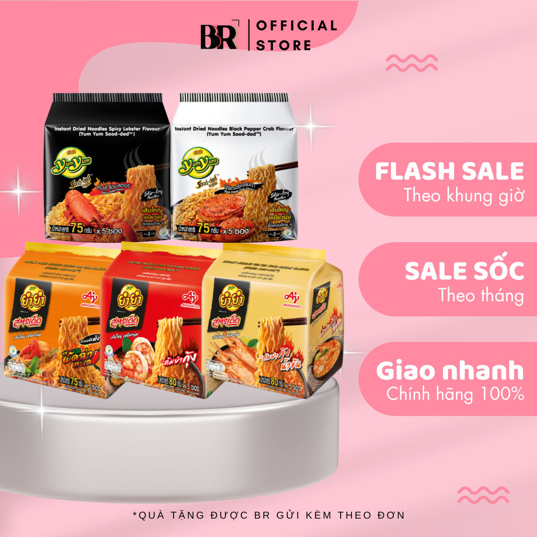 Mì Gói Ăn Liền Vị Tom Yum Kung YumYum Sood-ded 80g
