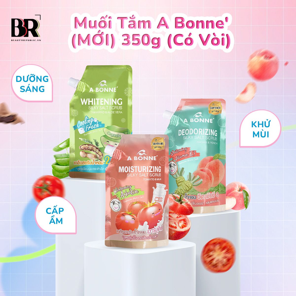 Muối Tắm Hỗ Trợ Dưỡng Ẩm A Bonne' 350g (có vòi)/gói