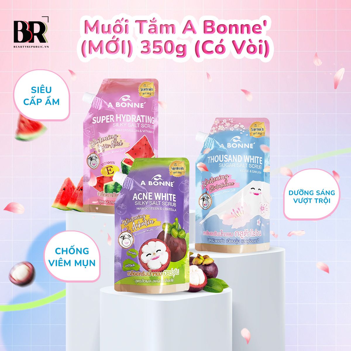 Muối Tắm Hỗ Trợ Dưỡng Ẩm A Bonne' 350g (có vòi)/gói