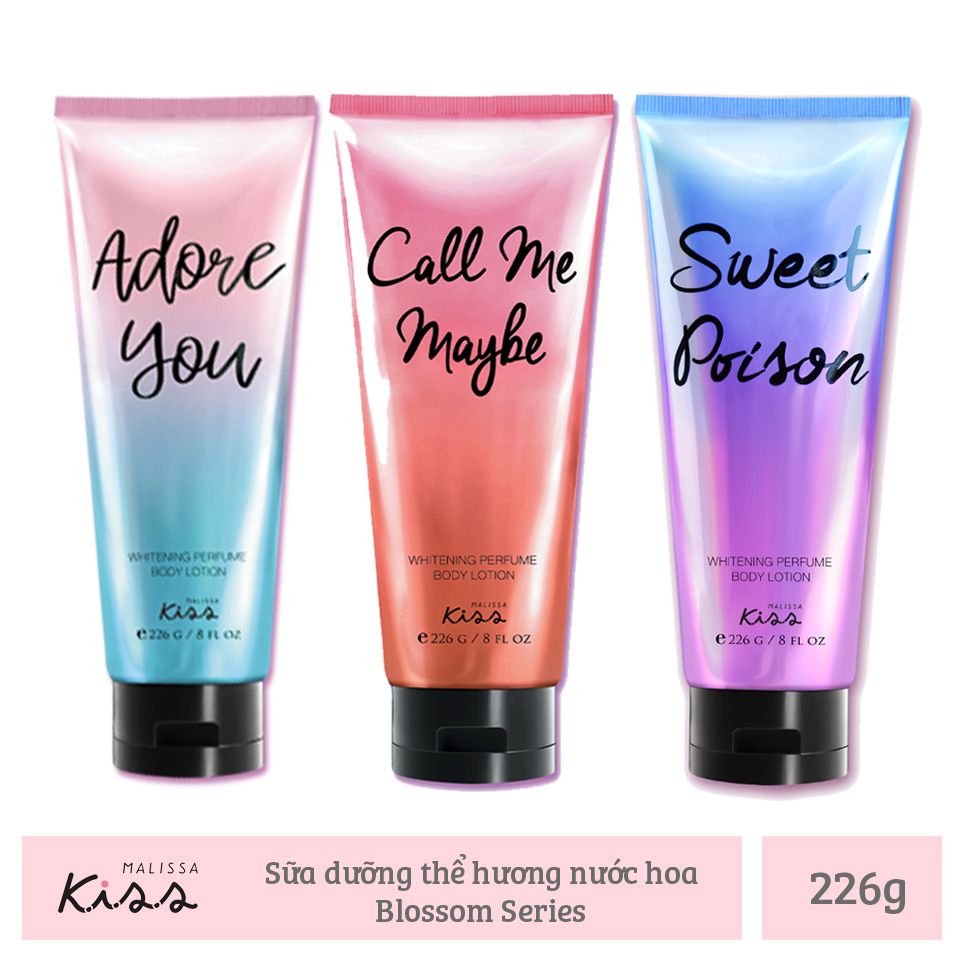 Sữa Dưỡng Trắng Da Toàn Thân Hương Nước Hoa Malissa Kiss 226g (Blossom Series)