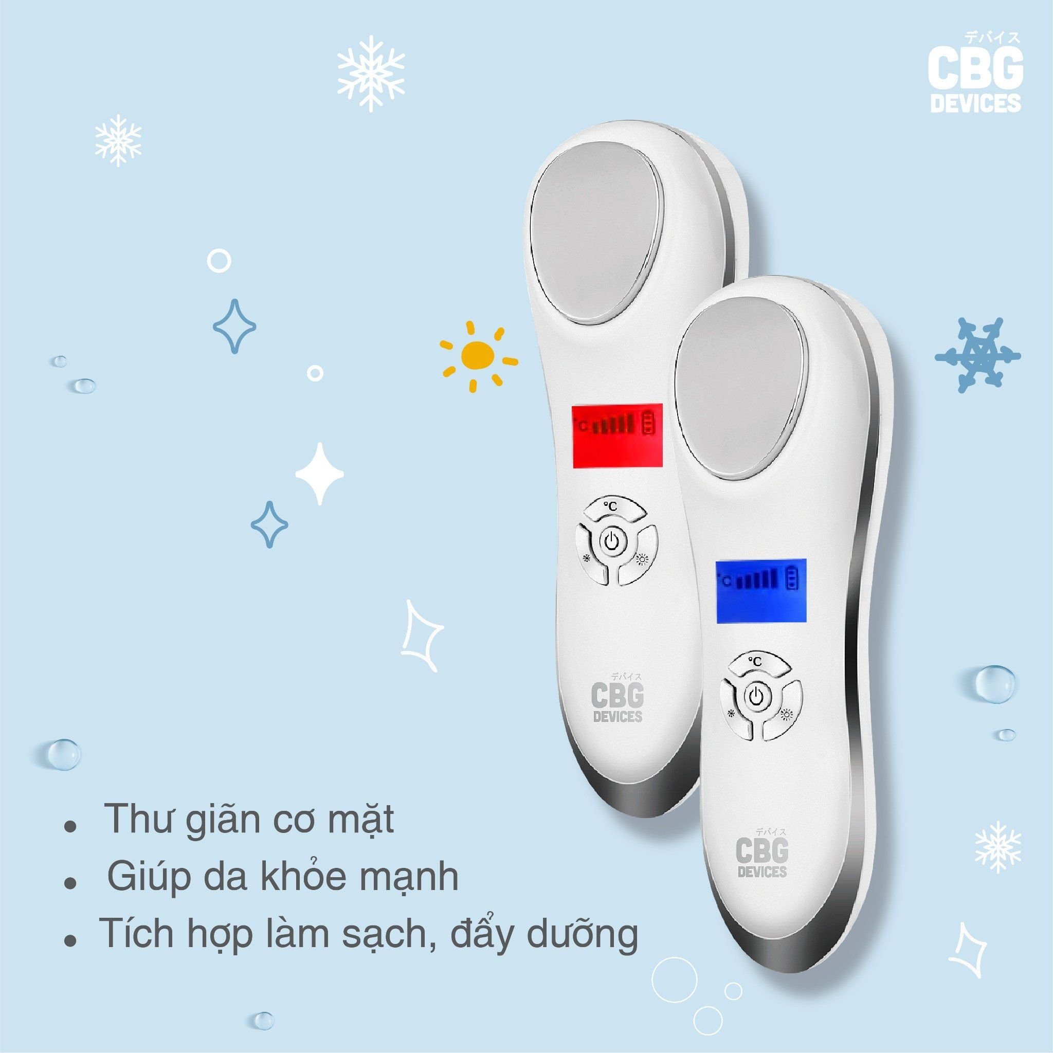 Máy Hỗ Trợ Đẩy Tinh Chất Dưỡng Da Nóng Lạnh CBG