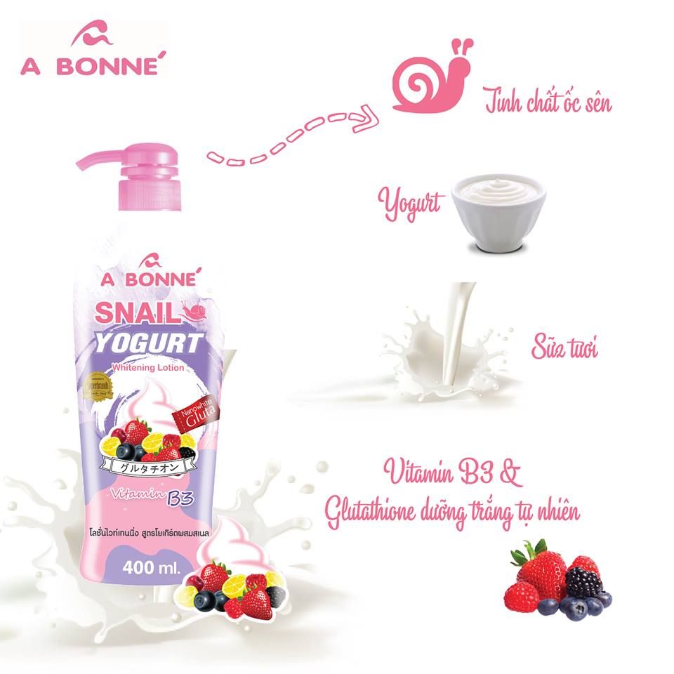 Sữa Dưỡng Trắng Da A Bonne Tinh Chất Ốc Sên 400ml