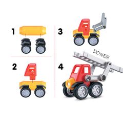 ĐỒ CHƠI TOONYKIDS XE CỨU HỎA LẮP RÁP NAM CHÂM - MAGNETIC FIRE TRUCK - TN017