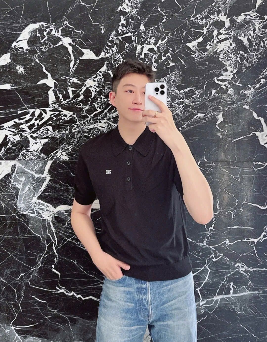 ÁO POLO CELINE TRIOMPHE FINE COTTON (BLACK)