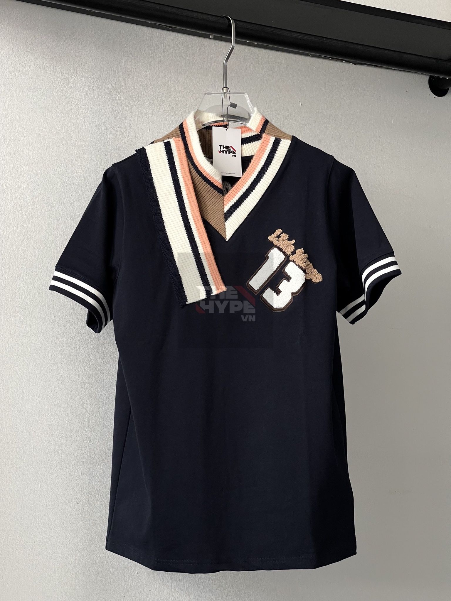13DE MARZO TEE - Áo Thun Malposition Logo Knit (Evening Blue) Best Quality