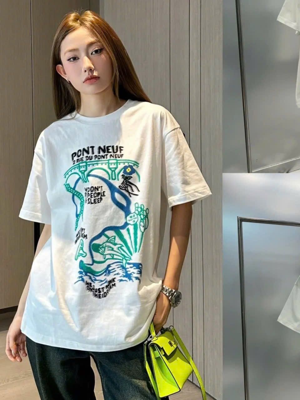 ÁO THUN LOUIS VUITTON LV PONT NEUF WOVEN (WHITE)