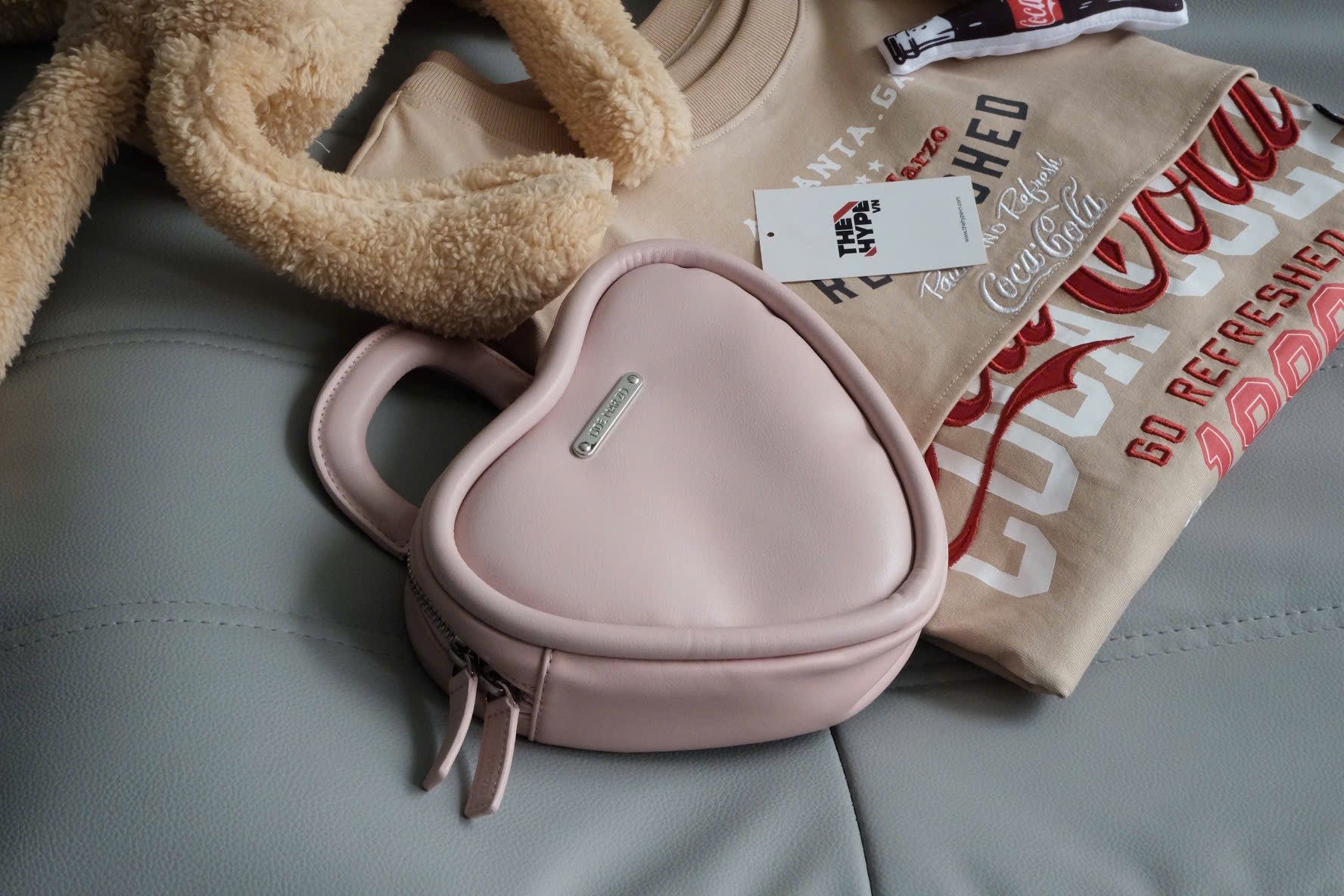 Backpack 13De Marzo Bear Heart (Pink) Best Quality