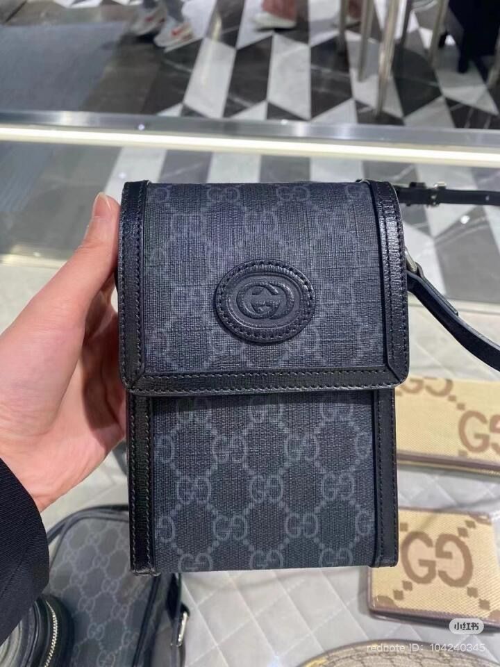 TÚI GUCCI GC HORSEBIT 1955 PHONE BAG RETRO (BLACK)