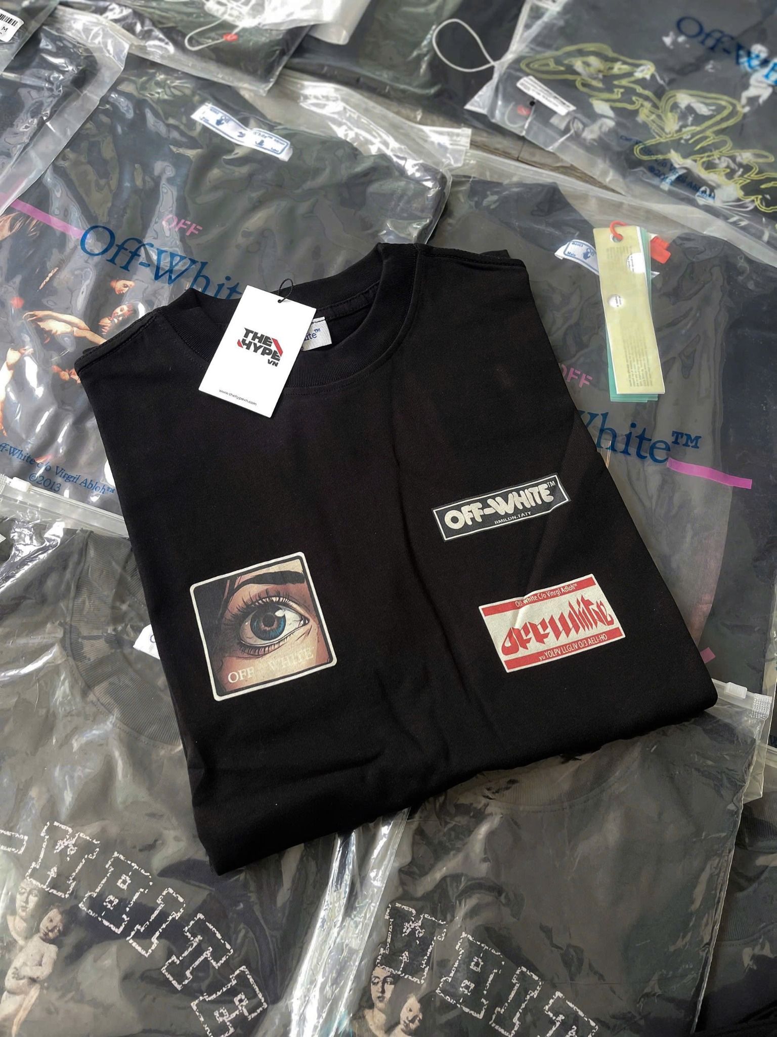ÁO THUN OFF WHITE OW EYE LOG (BLACK)