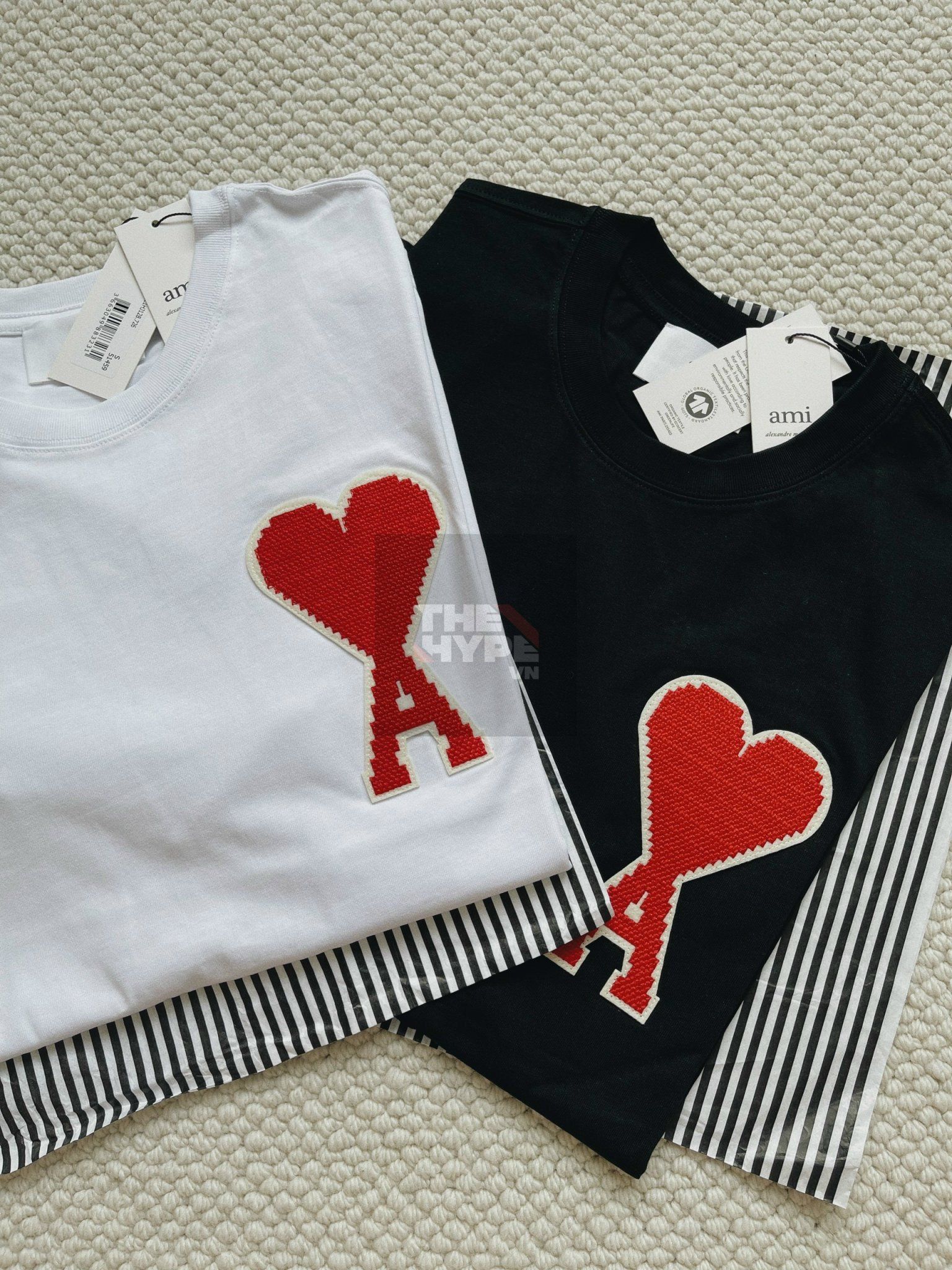 ÁO PHÔNG AMI PARIS WITH PATCH BIG HEART LOGO TEE (WHITE)