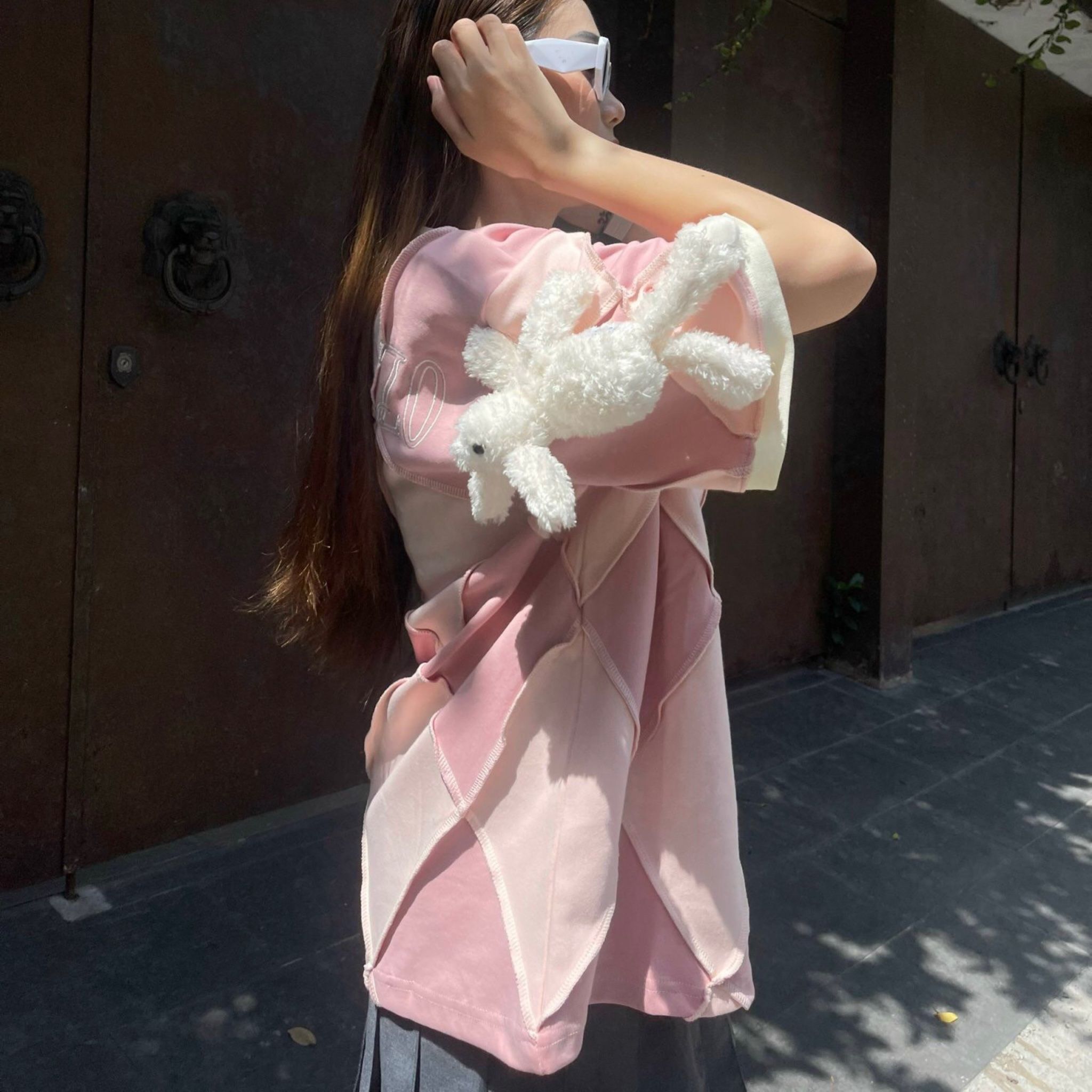 13DE MARZO TEE - Áo Thun 13DE MARZO Hemming Diamond Check (Pink) Best Quality