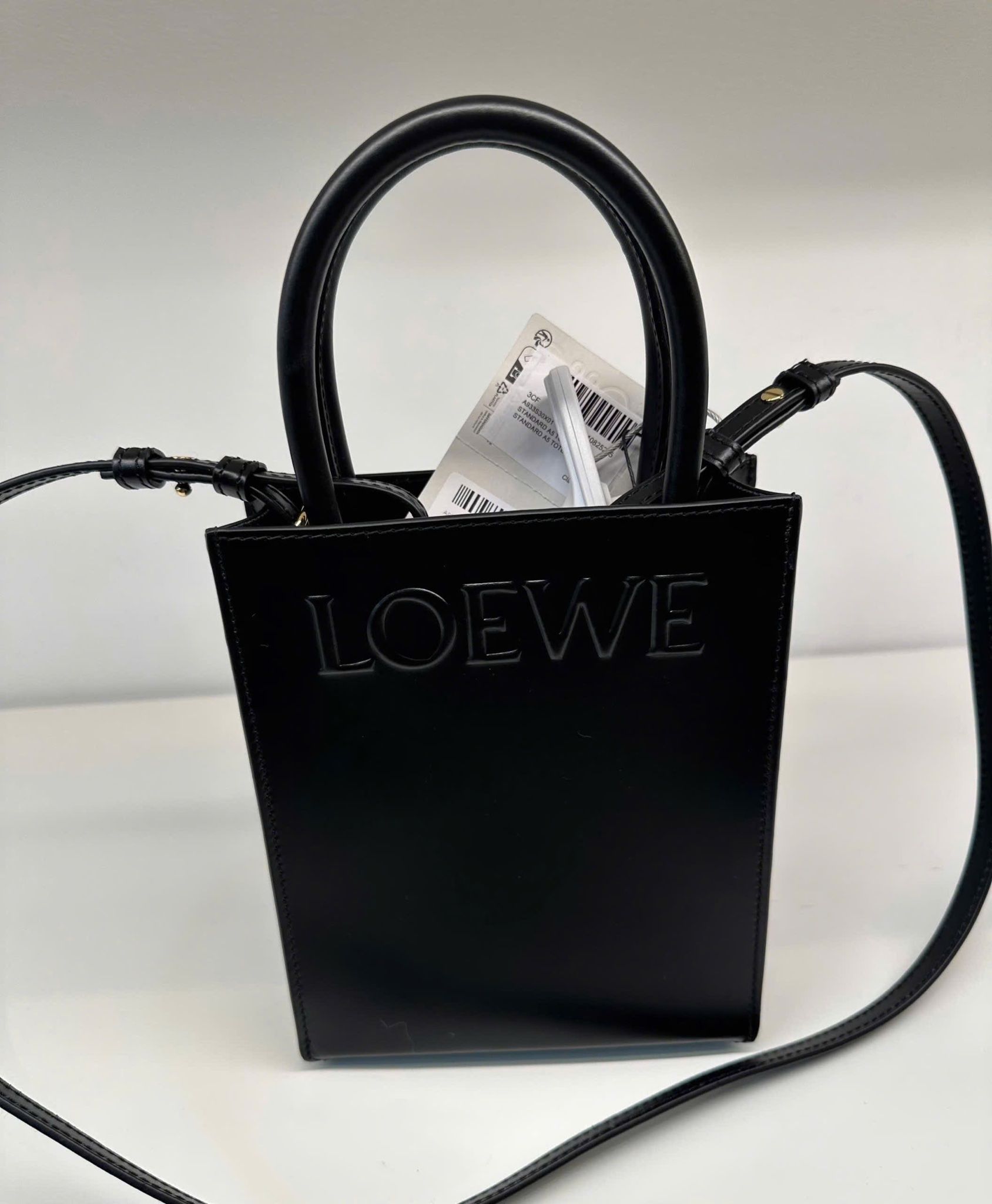 TÚI LOEWE A3 TOTE LEATHER BAG (BLACK)