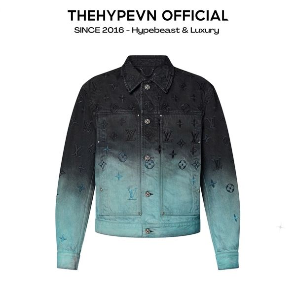 ÁO JACKET LOUIS VUITTON LV EMBROIDERED DENIM BLOUSON