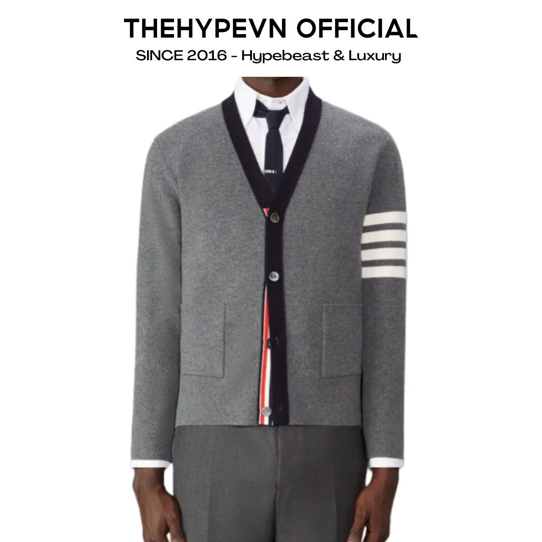 ÁO CARDIGAN THOM BROWNE TB 2 IN 1 HALF (GRAY BLACK)