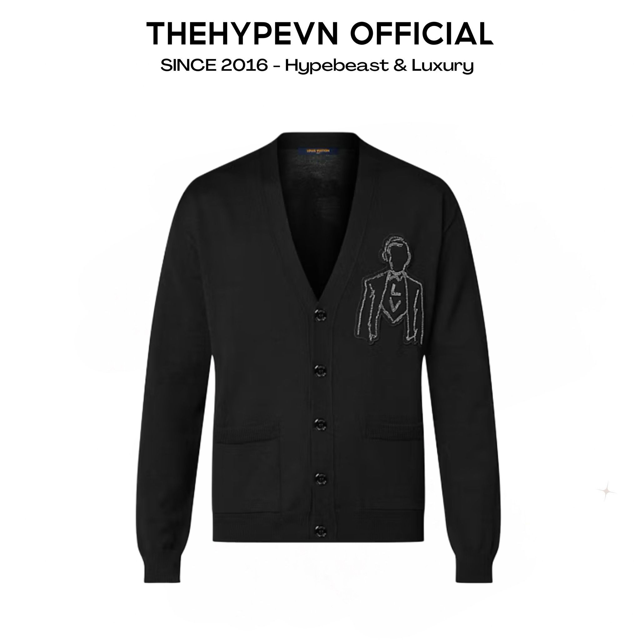 ÁO CARDIGAN LOUIS VUITTON LV WOOL MAN (BLACK)