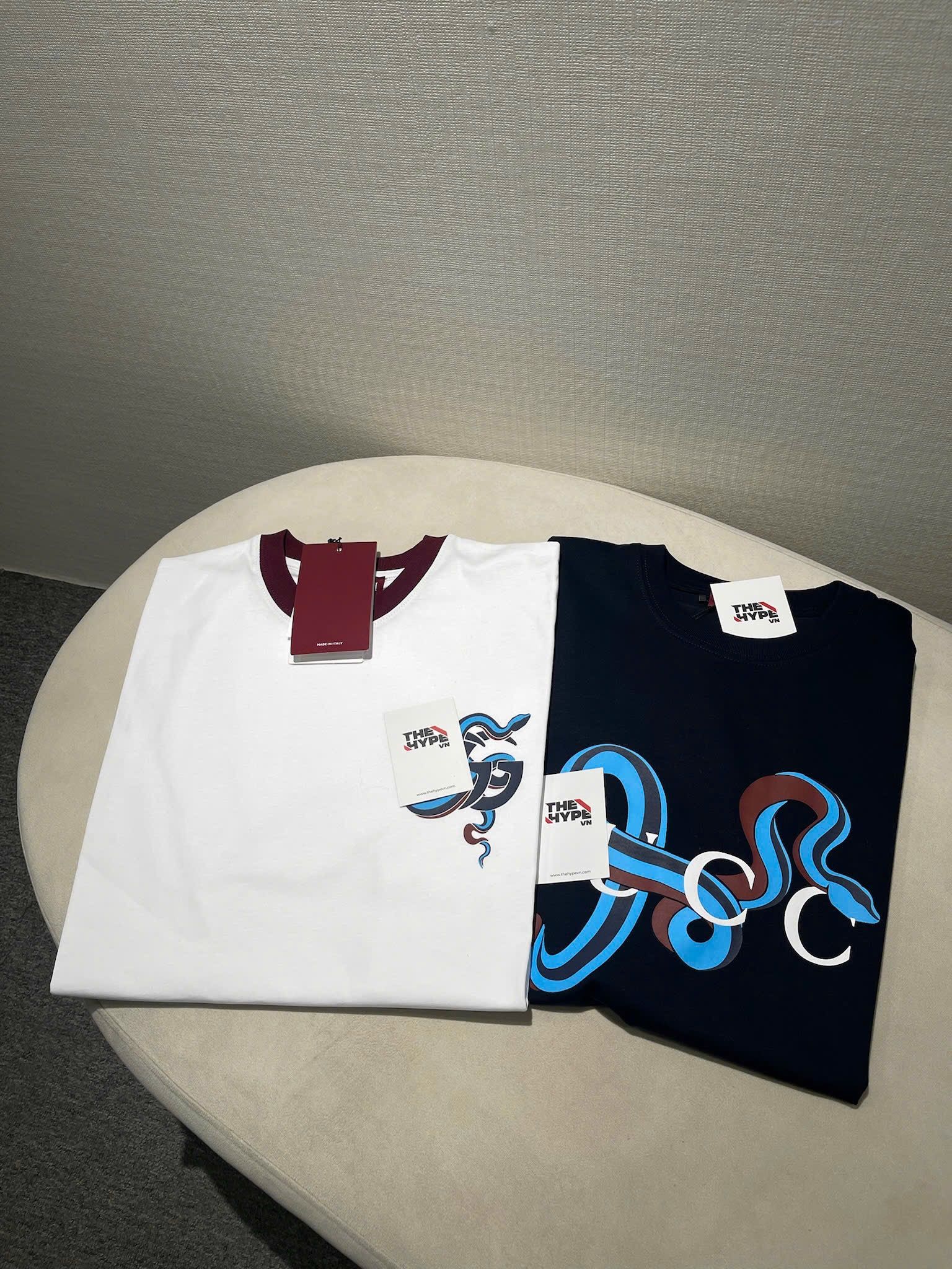 ÁO THUN GUCCI GC SNAKE DOUBLE G (WHITE)