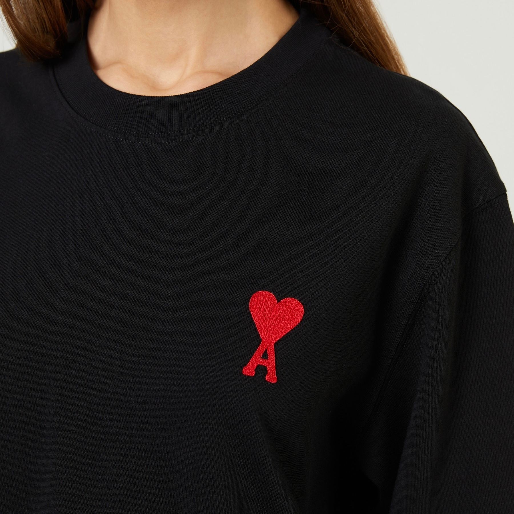 ÁO PHÔNG AMI PARIS BIG HEART LOGO TEE (BLACK)