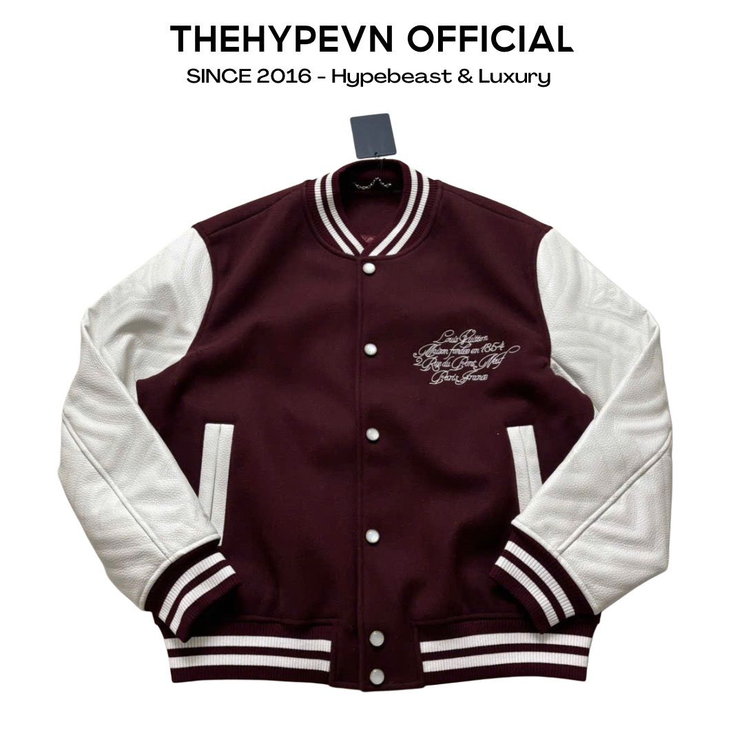 ÁO KHOÁC LOUIS VUITTON LV CALFSKIN HOUSE VARSITY JACKET (RED)
