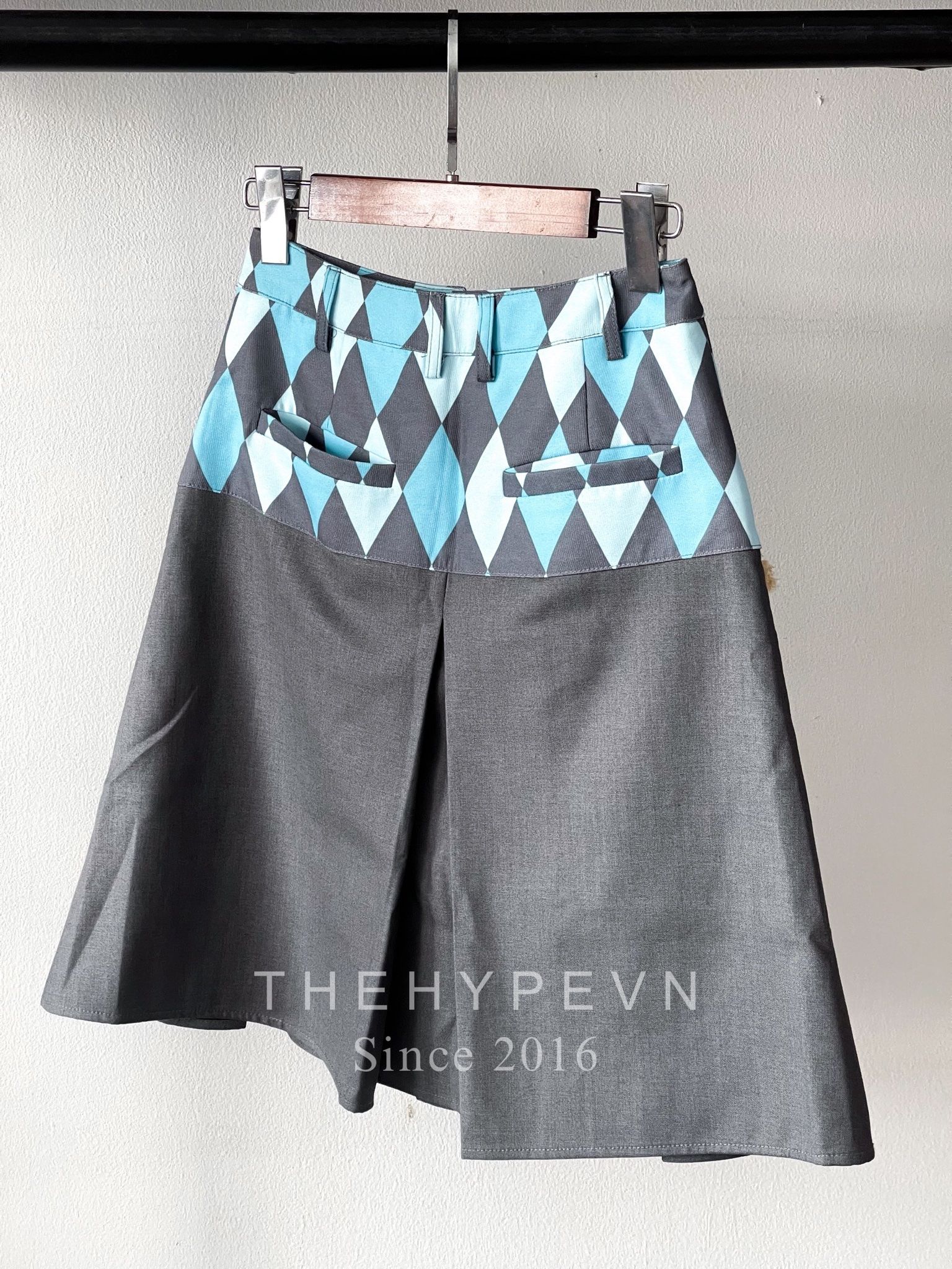 Chân Váy 13De Marzo Diamond Check Long (Blue Pastel) Best Quality