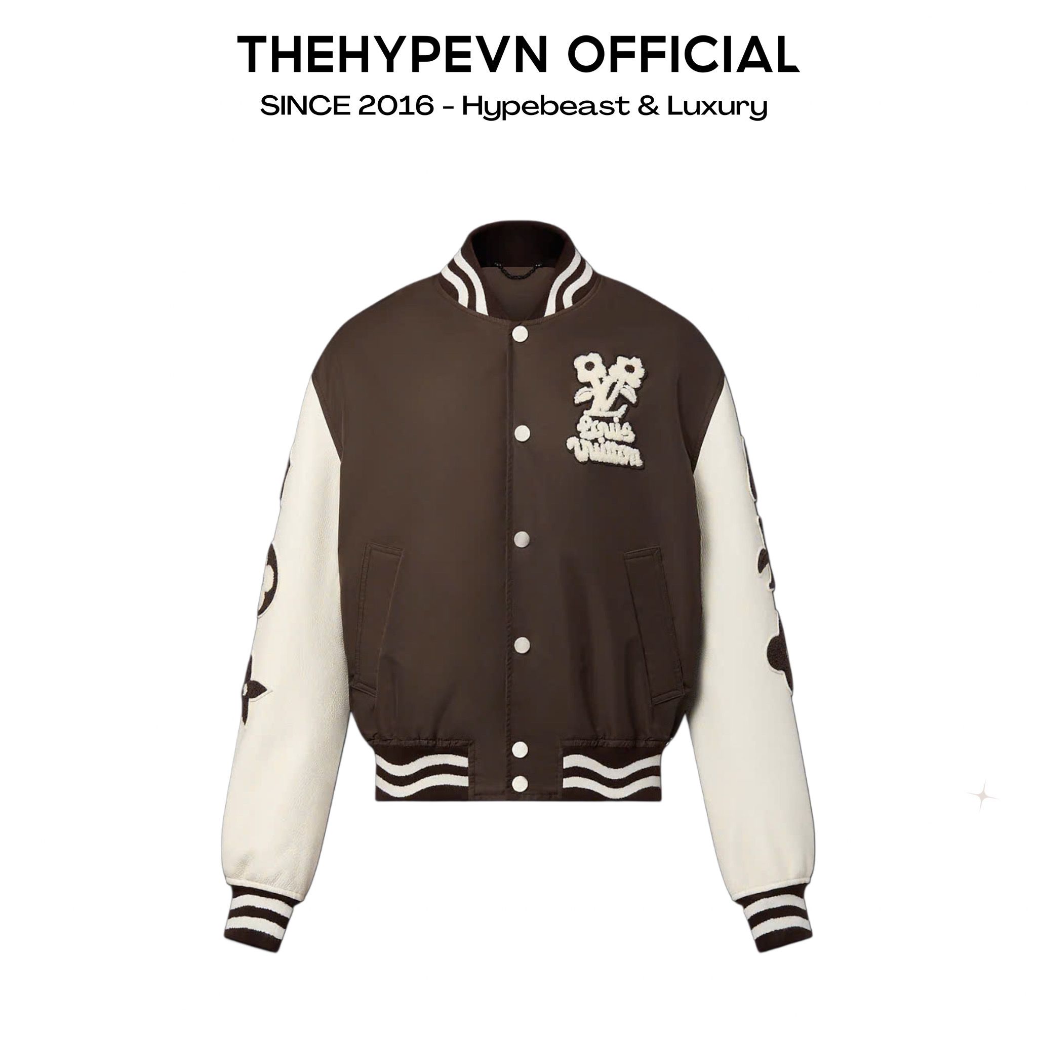 ÁO KHOÁC LOUIS VUITTON LV EMBROIDERED VARSITY JACKET (BROWN)