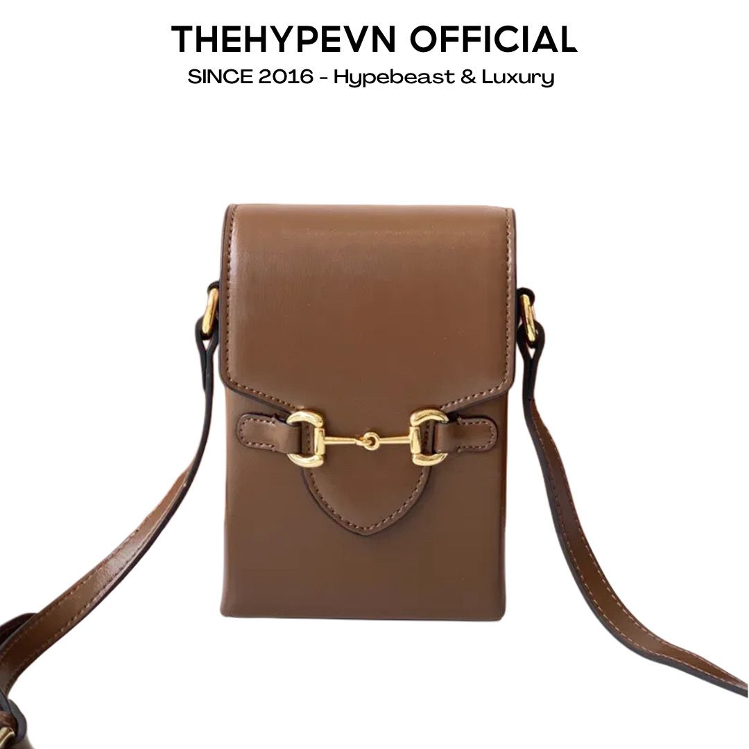 TÚI GUCCI GC HORSEBIT 1955 PHONE BAG SOLID (BROWN)