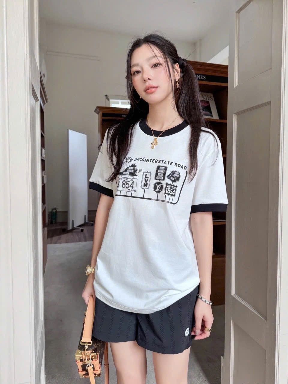 ÁO THUN LOUIS VUITTON LV EMBELLISHED FW14 (WHITE)