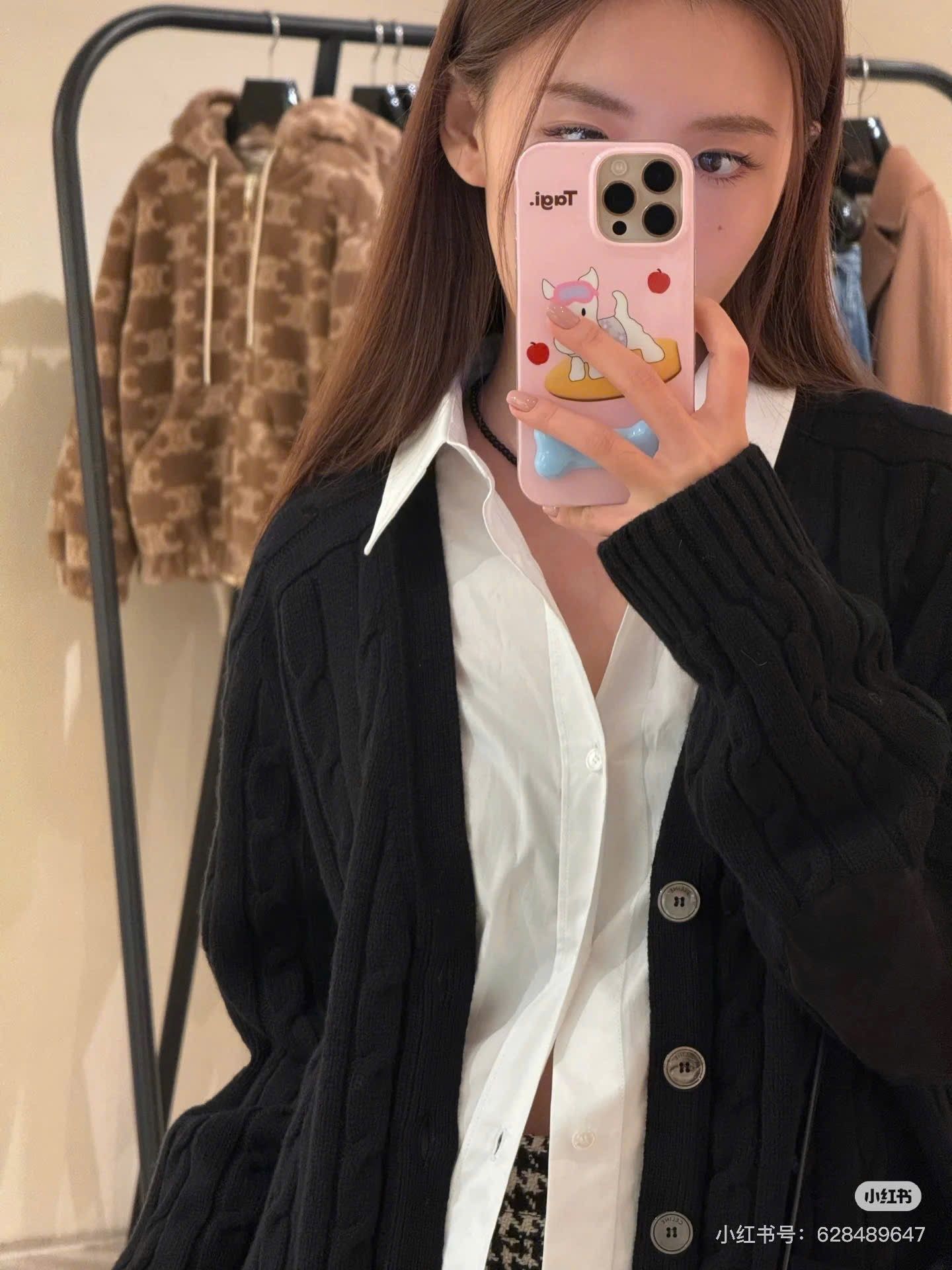 ÁO CARDIGAN CELINE TRIOMPHE CABLE KNIT CASHMERE (BLACK)