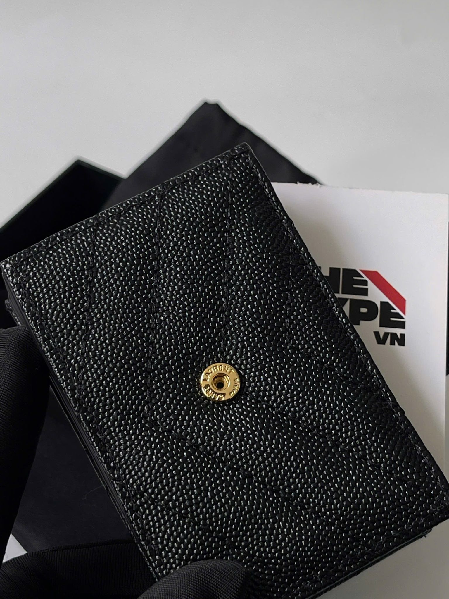 VÍ ĐỰNG THẺ SAINT LAURENT YSL CASSANDRE MATELASSE (BLACK)