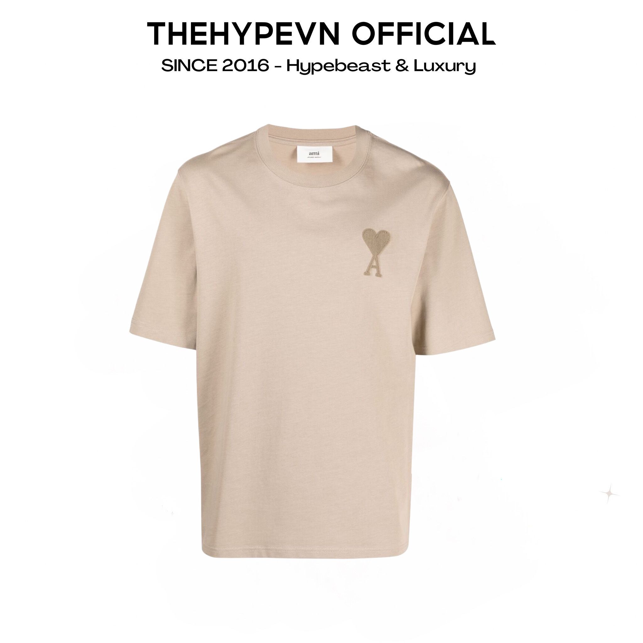ÁO PHÔNG AMI PARIS BIG HEART LOGO TEE (BEIGE)