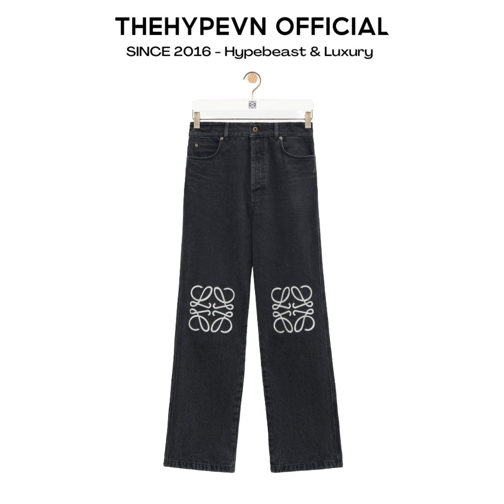 QUẦN JEAN LOEWE ANAGRAM BAGGY DENIM (BLACK)