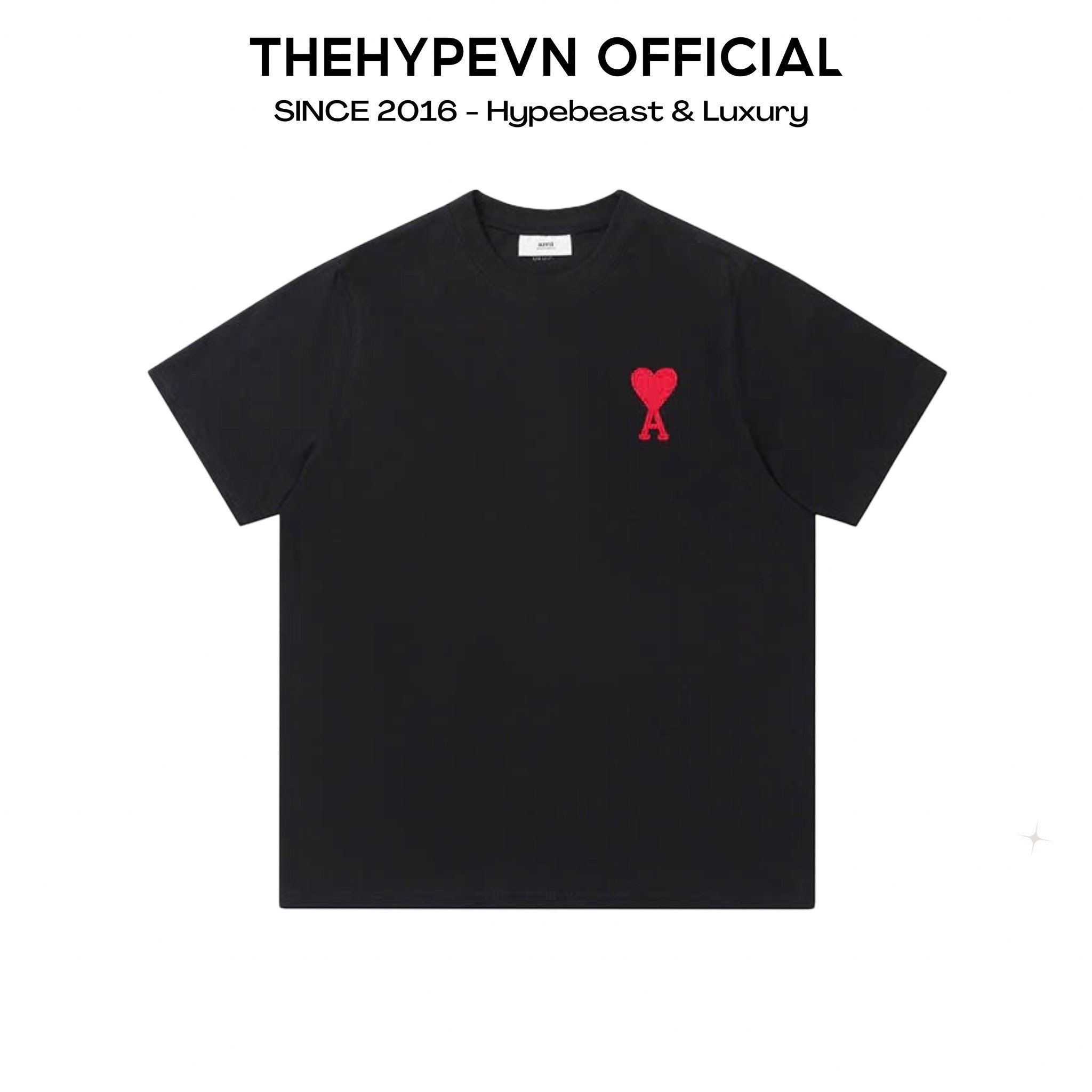ÁO PHÔNG AMI PARIS BIG HEART LOGO TEE (BLACK)