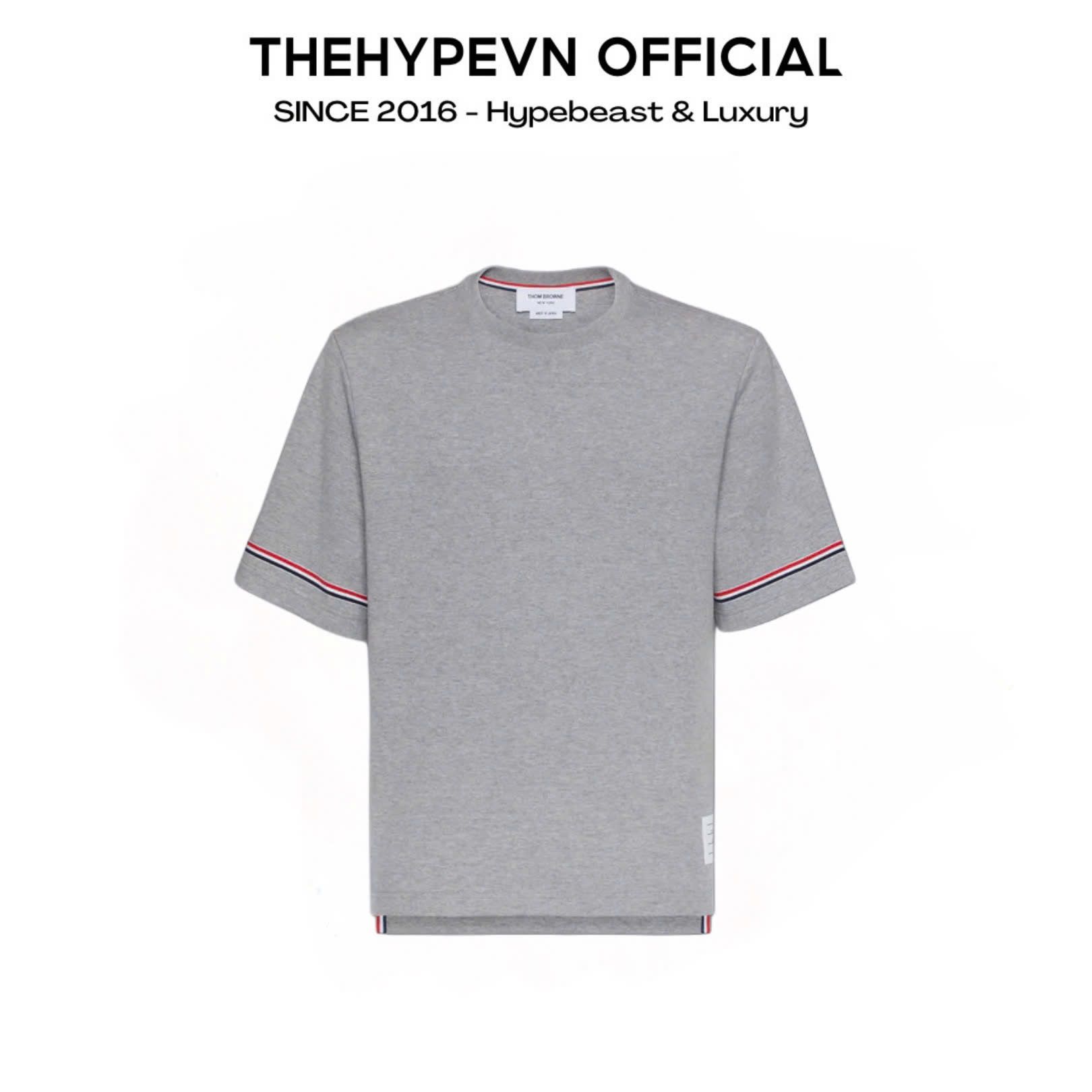 ÁO THUN THOM BROWNE TB RWB STRIPE (GREY)