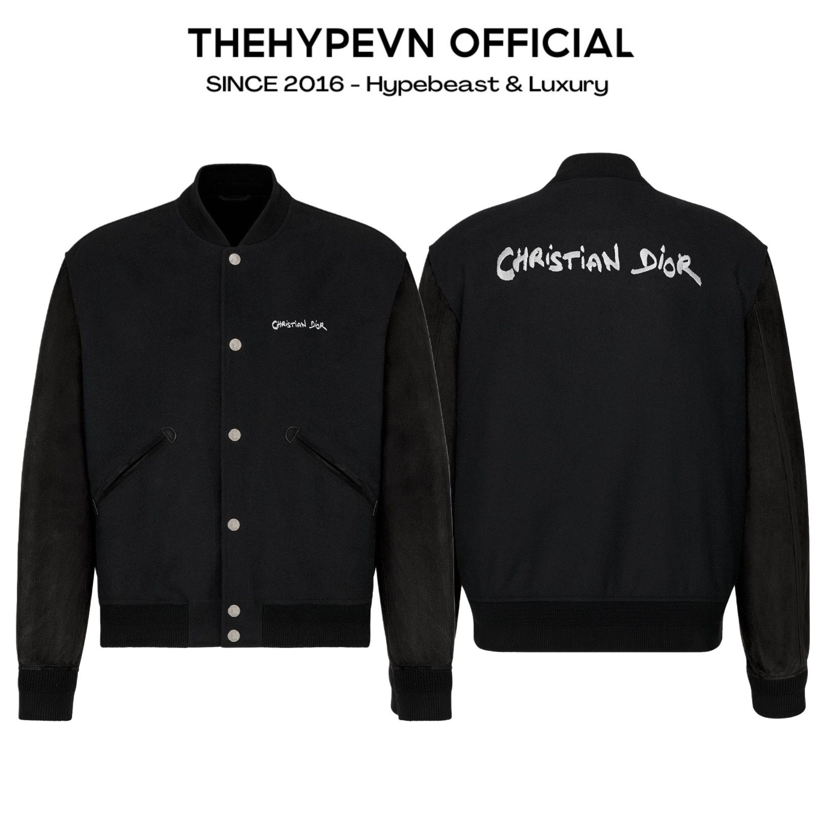 ÁO KHOÁC DIOR TAG VARSITY JACKET (BLACK)