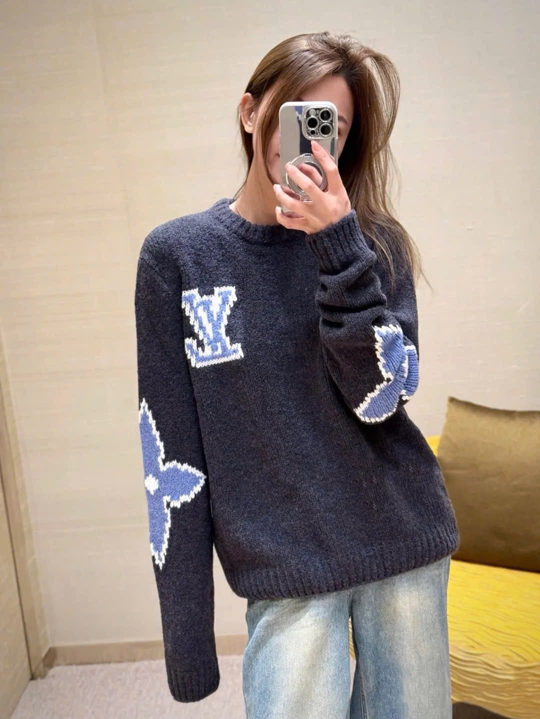 ÁO SWEATER LOUIS VUITTON LV CHUNKY WOOL (GRAY)