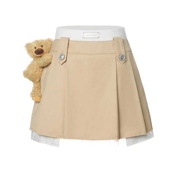 Váy 13DE MARZO Cargo Pleated Skirt (Màu Kem) Best Quality
