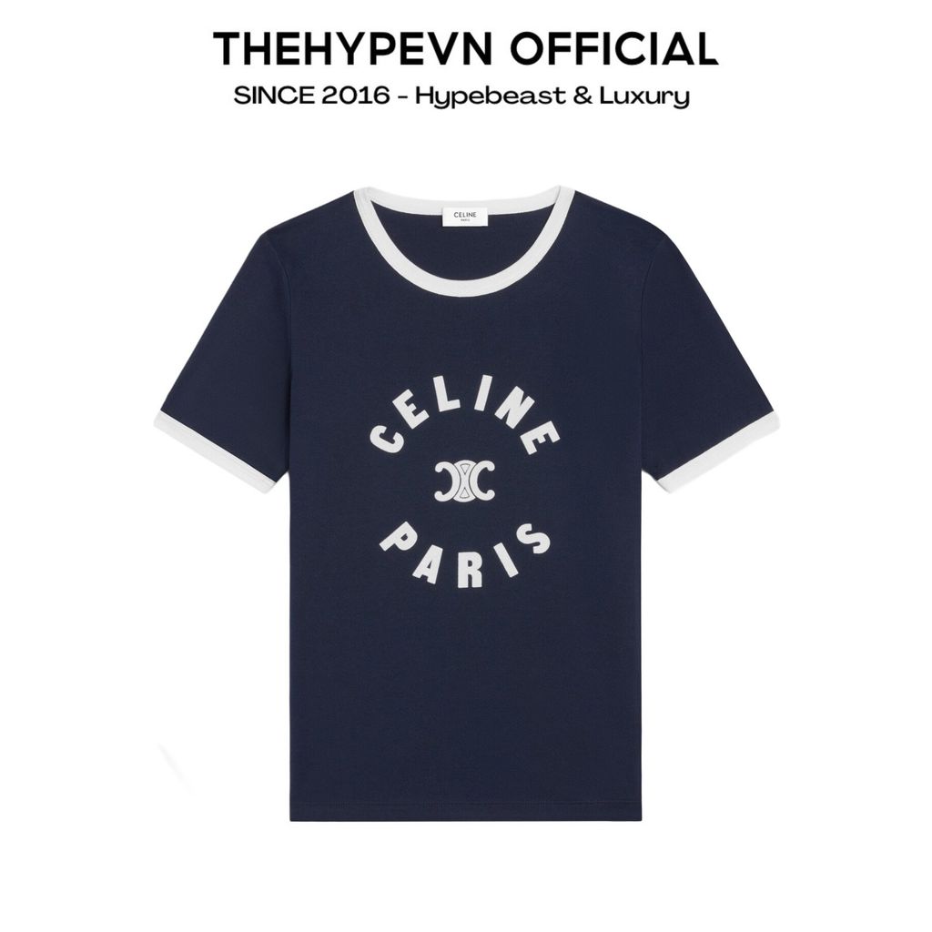 ÁO THUN CELINE TRIOMPHE LOOSE JERSEY (BLUE PETROL)