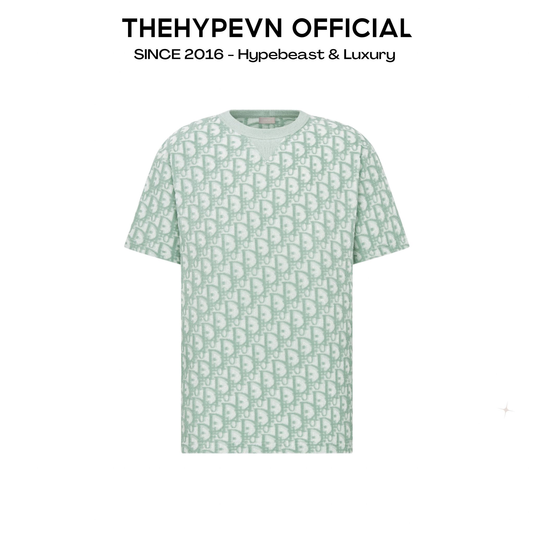 ÁO THUN DIOR RELAXED OBLIQUE TERRY (GREEN)